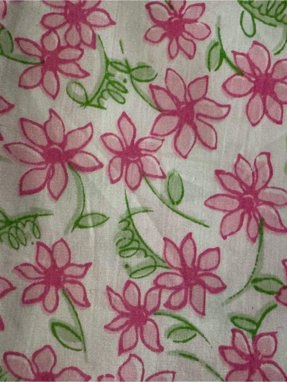 Lilly Pulitzer Pink and Green Floral Cut Fabric 44x64